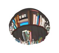 Gorros de ducha de estantería de biblioteca, gorros de baño reutilizables impermeables, gorros de ducha, cinta de baño, gorro de pelo para mujeres y mujeres