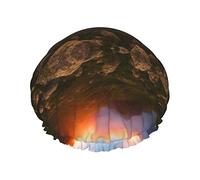 Gorros de ducha de flora y fauna, gorros de baño impermeables, gorros de ducha reutilizables para mujeres, regalos de salón de spa, puesta de sol en la colina