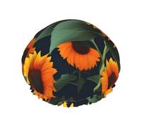 Gorros de ducha de girasol naranja con una doble capa, mantienen bien tu cabello ya sea que los uses mientras te duchas o te bañas.