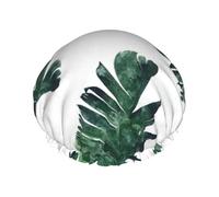 Gorros de ducha de hojas de palma para mujeres y hombres, reutilizables, impermeables, antideslizantes, de secado rápido, gorra grande, pelo largo y corto