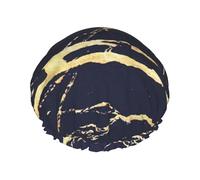 Gorros de ducha de mármol para mujeres y hombres, reutilizables, impermeables, antideslizantes, de secado rápido, gorra grande, pelo largo y corto