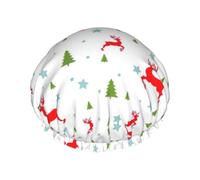 Gorros de ducha de Navidad para mujeres y hombres, reutilizables, impermeables, antideslizantes, de secado rápido, gorra grande, pelo largo y corto