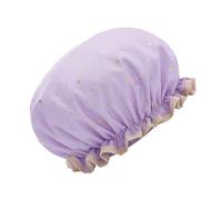 Gorros de ducha dobles para el cabello, gorros de ducha de algodón terileno con estampado dorado caliente, gorros de ducha para mujer