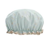 Gorros de ducha dobles para el cabello, gorros de ducha de algodón terileno con estampado dorado caliente, gorros de ducha para mujer