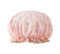 Gorros de ducha dobles para el cabello, gorros de ducha de algodón terileno con estampado dorado caliente, gorros de ducha para mujer
