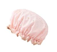 Gorros de ducha dobles para el cabello, gorros de ducha de algodón terileno con estampado dorado caliente, gorros de ducha para mujer