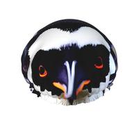 Gorros de ducha grandes con estampado de cabeza de pingüino, gorro de pelo con banda elástica, doble capa impermeable, gorro de baño, para mujeres y hombres