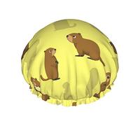Gorros de ducha Happy Groundhog Day gorro de baño reutilizable gorro de baño elástico suave impermeable para gorros de pelo de todas las longitudes de cabello