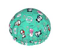 Gorros de ducha Music Panda para mujer, gorros de ducha reutilizables impermeables, gorros de baño, gorro de ducha turbante para niñas