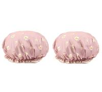 Gorros De Ducha Para Mujer De 2 Piezas, Peines Para El Cabello De 2 Piezas, Gorros De Ducha Impermeables De Doble Capa, Adecuados Para Adultos Y Mujeres (Rosa Nórdica).