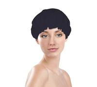 Gorros de ducha para mujer, gorro de ducha reutilizable e impermeable, doble capa con banda elástica, gorro de baño de pelo largo, gorro de baño de pitbull de arte pop neón para ducha