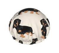Gorros de ducha para perros salchicha para mujeres y hombres, reutilizables, impermeables, antideslizantes, de secado rápido, gorra grande, pelo largo y corto