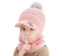 Gorros de esquí cálidos para bebés, Bufanda a de, Capucha Tejida con Calavera, Orejeras para Ciclismo, Sombrero de Invierno, Sombrero Grueso térmico, Sombrero para niños pequeños (C, One Size)