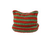 Gorros de ganchillo para mujer, hechos a mano, de punto, con orejas de gato, gorro de invierno, gorro gótico cálido para mujer, verde, Talla única