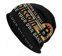 Gorros de Gorro Criptomoneda Hombres Thin Skullies de Mujer Gorros Sombrero Bitcoin Vintage Otoño Primavera Diseño de Gorra Cálida