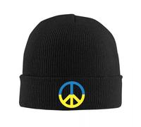 Gorros de Gorro de Color Skullies Personalizados con símbolo de Paz de Ucrania para Hombre, Gorro de Punto cálido para el Aire Libre y cálido para el Invierno, Gorros de Gorro ucraniano para Adultos