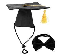 Gorros de graduación para Mascotas Sombreros de graduación para Perros Pajarita Ajustable Collar de Corbata para Perros Mascotas pequeñas, Medianas y Grandes Ceremonias de (Negra)