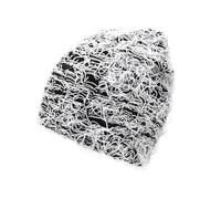 Gorros de invierno difusos de punto, gorros de nieve gruesos y cálidos para mujeres y hombres, gorro de punto de esquí al aire libre para niños, sombrero de sol para niñas 55, Blanco, Talla única