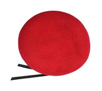 Gorros de invierno para mujer Hombres Mezcla de lana ajustable Tipo Sombrero Artist Cap Gorra de fieltro, rojo, M