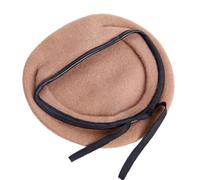 Gorros de invierno para mujer Hombres Mezcla de lana ajustable Tipo Sombrero Artist Cap Gorra de fieltro, caqui, L