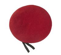 Gorros de invierno para mujer Hombres Mezcla de lana ajustable Tipo Sombrero Artist Cap Gorra de fieltro, Rojo sandía, M