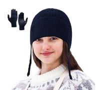 Gorros de invierno para mujer - Paquete cómodo elástico cálido - Gorro de punto de invierno | Para mujer Clima frío Actividades al aire libre Viajes Familia Amigos Madre Novia, azul púrpura, Siehe