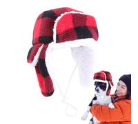 Gorros de Invierno para Perros,Sombrero Ajustable de Cuadros - Gorro Tipo Cazador Cálido para Invierno,para Cachorros De Razas Pequeñas, Medianas Y Grandes para Clima Frío, Viajes, Hogar, Paseos Y