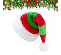 Gorros de Papá Noel para Adultos,Gorros de Peluche Rojo y Verde | Sombreros de Disfraz Festivos Clásicos - para Adultos Hombres Mujeres Fotos Invierno Villancicos Oficina Año Nuevo Fiestas Reuniones E