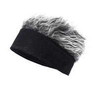Gorros de pelo corto sintético for hombre, gorros peluca, gorro calavera Hip Hop, peluquín, pelucas falsas con pinchos, diadema melón, 1 ud(Gray)
