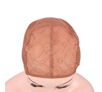 Gorros de peluca de encaje doble con correas ajustables, redecilla suiza en la parte posterior for hacer pelucas, 2 uds.(Light brown,X-Large)