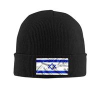 Gorros De Punto Bandera De Israel Gorro Invierno Holgado Gorros Beanie Transpirable Skull Cap para Cumpleaños Trabajo Aniversario