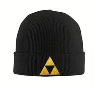 Gorros de Punto Gorro Dorado Símbolo Triforce Moda cálida Gorro Topo Otoño Invierno Exterior para Regalos Unisex Adultos Clásico Retro