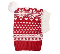 Gorros de punto para mascotas: gorros de Papá Noel hechos a mano para mascotas, gorro de perro de Papá Noel, calentador de orejas de cuello | Diadema de punto para mascotas, gorro con amor y copo de