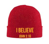 Gorros De Punto Yo Creo En Juan 3:16 Cristianismo Beanie Holgado Gorro De Punto Transpirable Skull Cap para Deporte Aniversario Cumpleaños
