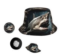 Gorros De Viajar Tiburón A Través De La Pared Sombrero De Sol Impermeable Sombrero De Pescador Plegable Gorros De Pescador para Ocio Caza Verano 56-58Cm