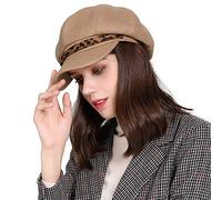 Gorros estilo vendedor de periódicos de lana para mujer: boinas cálidas y acogedoras para invierno