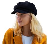 Gorros estilo vendedor de periódicos de lana para mujer: boinas cálidas y acogedoras para invierno