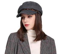 Gorros estilo vendedor de periódicos de lana para mujer: boinas cálidas y acogedoras para invierno