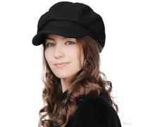 Gorros estilo vendedor de periódicos de lana para mujer: boinas cálidas y acogedoras para invierno