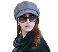 Gorros estilo vendedor de periódicos de lana para mujer: boinas cálidas y acogedoras para invierno