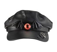 Gorros Gavroche Steampunk,Sombreros Gavroche para Hombre | Gorra de Steampunk impermeable gótica PU,Gorra Newsboy con murciélago, sombrero decorativo de ala ancha para mujer