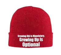 Gorros Informales Envejecer Es Obligatorio Crecer Es Opcional Ligero Sombrero Suave Gorro De Punto para Ciclismo Trabajo Correr