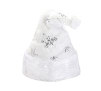 Gorros Navidad - de Papá Blanco con Lentejuelas Doradas y Plateadas y Bordado de Copos de Nieve para Adultos (Silver, One Size)