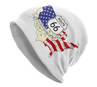 Gorros Personalizados Route 66 Gorra de Punto Hip Hop para Hombres Mujeres Otoño Invierno Cálido América Carretera Skullies Gorros Sombreros