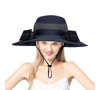 Gorros Solares con Ventilador para Hombre | Sombrero Solar De ala Ancha,Gorra Tipo Bucket Transpirable con 2 Ventiladores para Hombre Mujer Playa Senderismo Jardinería