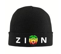 Gorros Tejidos Zion para Mujer, Gorros de Hombre, Gorro de otoño e Invierno, acrílico Bob Marley, música Reggae, Gorra de Ganchillo