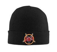 Gorros Unisex de Papá Noel Banda Pesada Sombrero de Punto Gorro Sombrero de Otoño Invierno Gorra Cálida de Moda Metal para Hombres Regalo de Moda para Mujeres