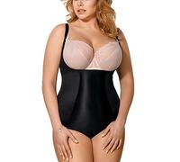 Gorsenia K148 Sanremo Elegante Body Moldeador Liso para Mujeres, Negro,4XL