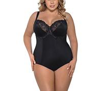 Gorsenia K356 Gala Body con Copas Blandas Y Aros con Bordado para Mujeres Tirantes Regulables, No Extraíbles - Hecho En La UE, Negro,105F