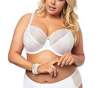 Gorsenia K378 Victoria Sujetador Sin Relleno Bordado Estampado para Mujeres Tirantes Ajustables No Extraíbles con Aros - Hecho En La UE, Blanco,110D